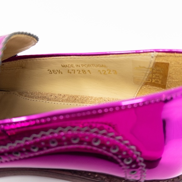 The Office of Angela Scott Ms Charlotte Metallic Magenta Penny Loafers Size 36.5 - Picture 4 of 9